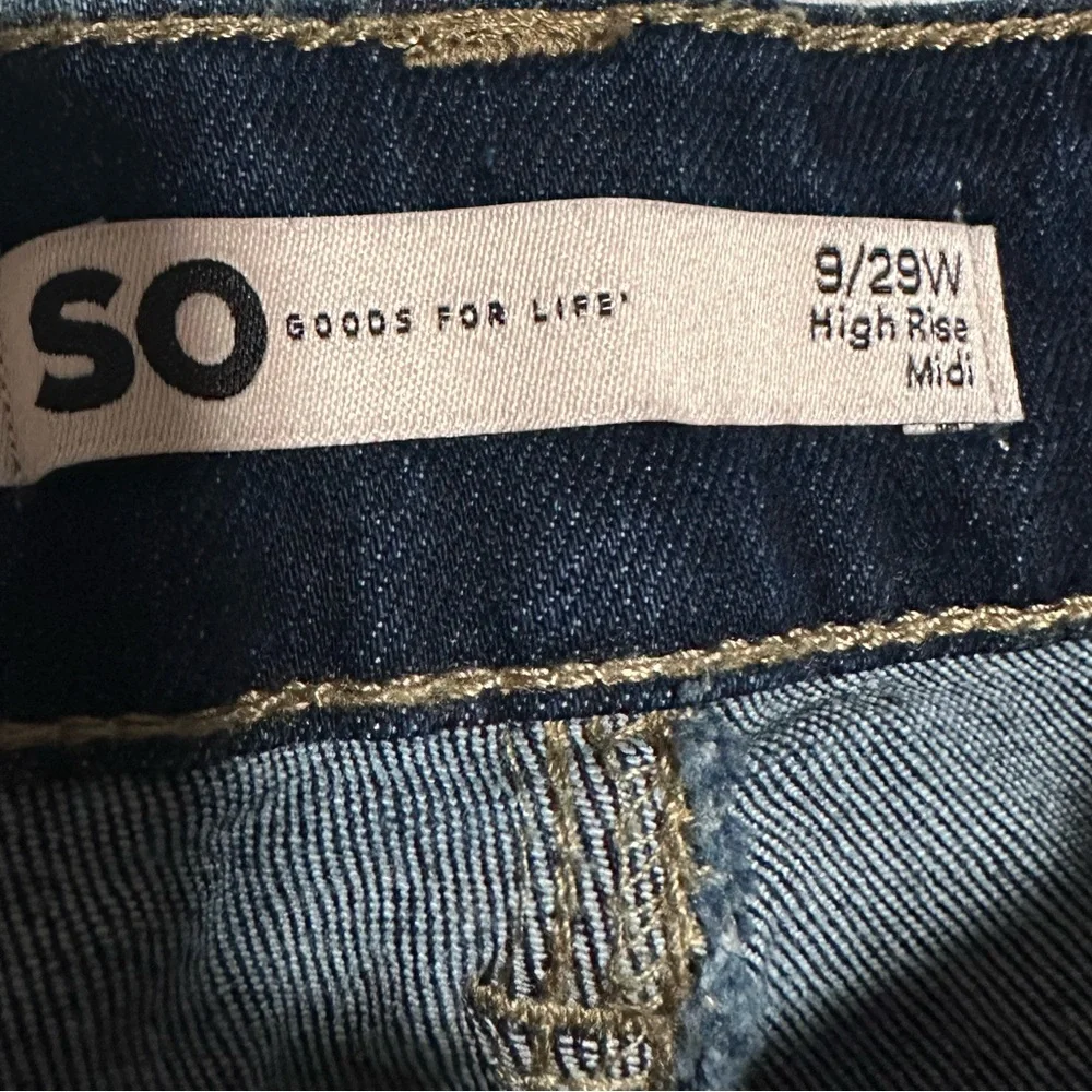 So high rise midi jean shorts